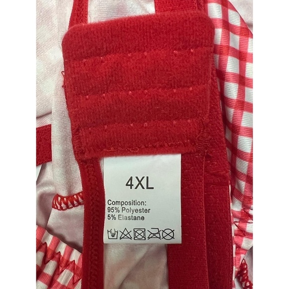Sexy Women's Plus Size 4XL Red Gingham Lingerie Set Playful Flirty Romantic - Picture 8 of 11